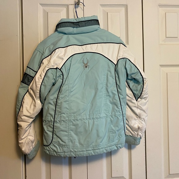 Girls size 10 Turquoise Spyder Ski/Snowboard Jacket, Snowpants, Hat & Gloves - Picture 2 of 11
